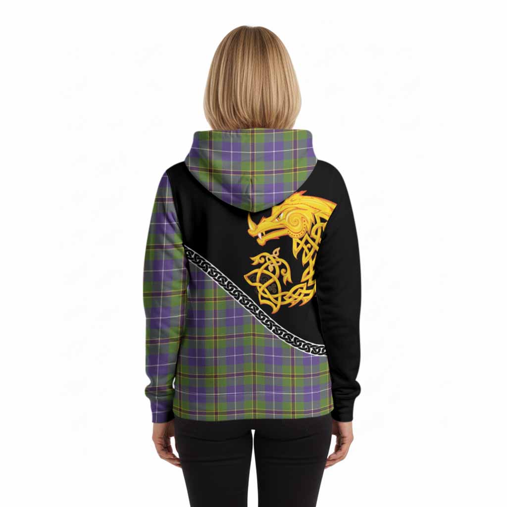 Turnbull Tartan Crest Hoodie Legendary Dragon Knot Half Style
