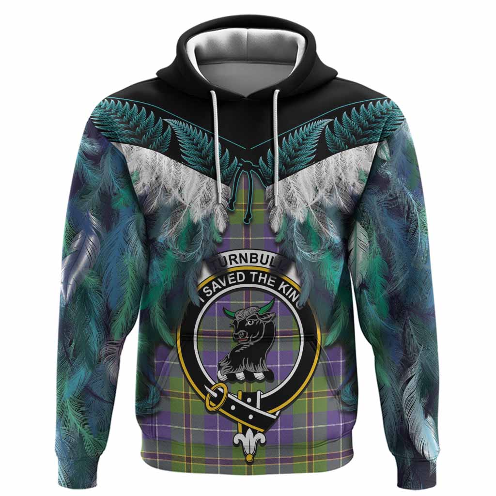 Turnbull Tartan Crest Hoodie New Zealand Maori Korowai Cloak