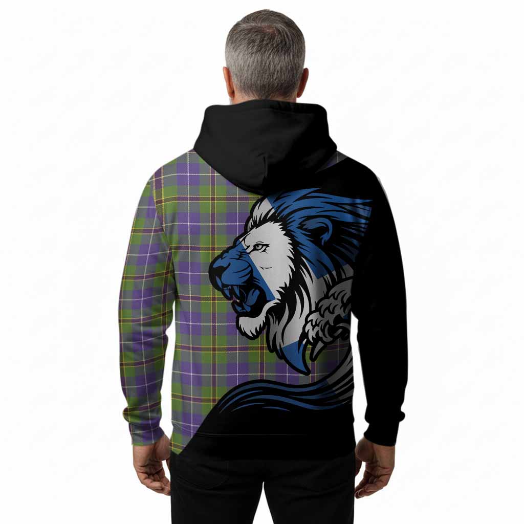 Turnbull Tartan Crest Hoodie Scottish Golden Lions Wave Flow