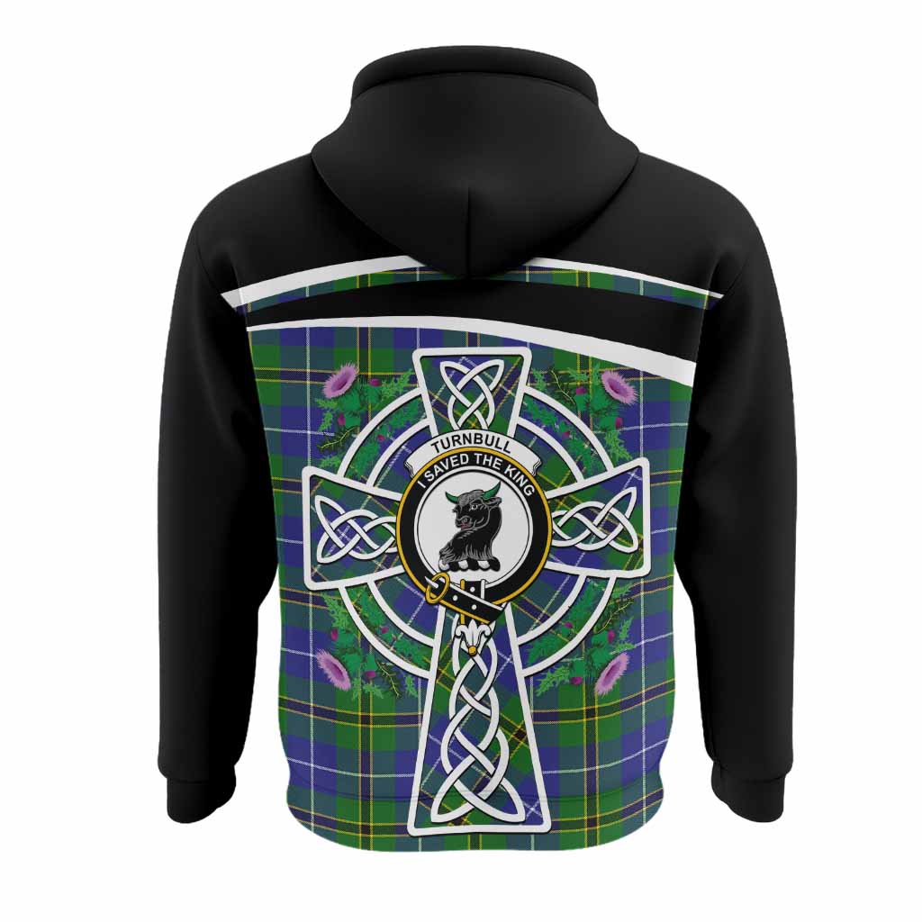 Turnbull Tartan Crest Hoodie Scottish Thistle Celtic Cross Alba Gu Brath