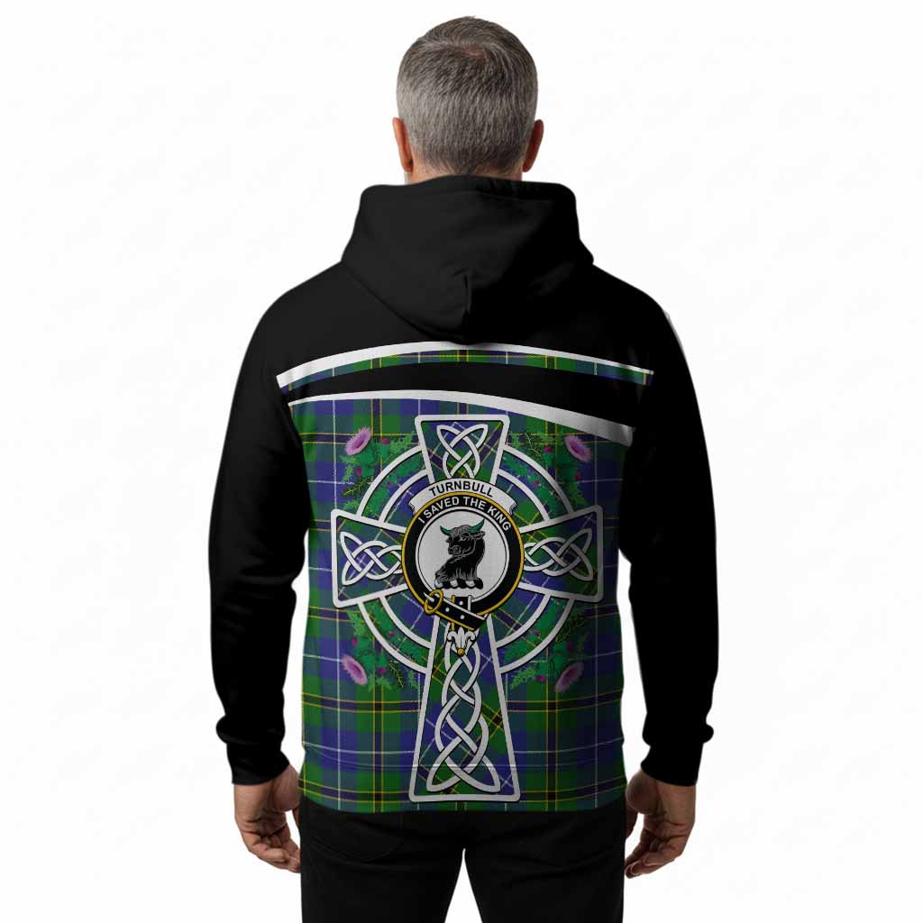 Turnbull Tartan Crest Hoodie Scottish Thistle Celtic Cross Alba Gu Brath