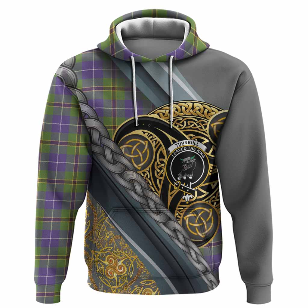 Turnbull Tartan Crest Hoodie Scottish Triskele Celtic