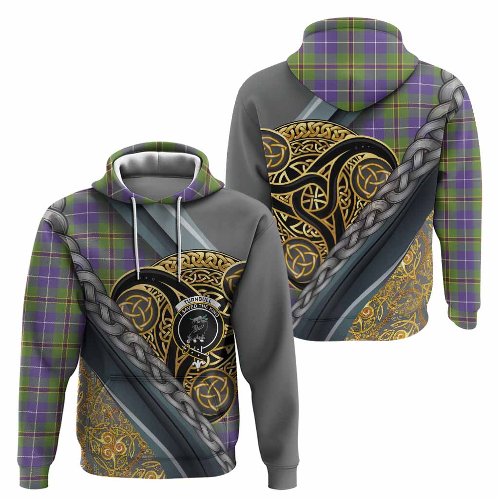 Turnbull Tartan Crest Hoodie Scottish Triskele Celtic