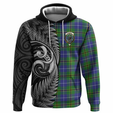 Turnbull Tartan Crest Hoodie With New Zealand Silver Fern Maori Koru