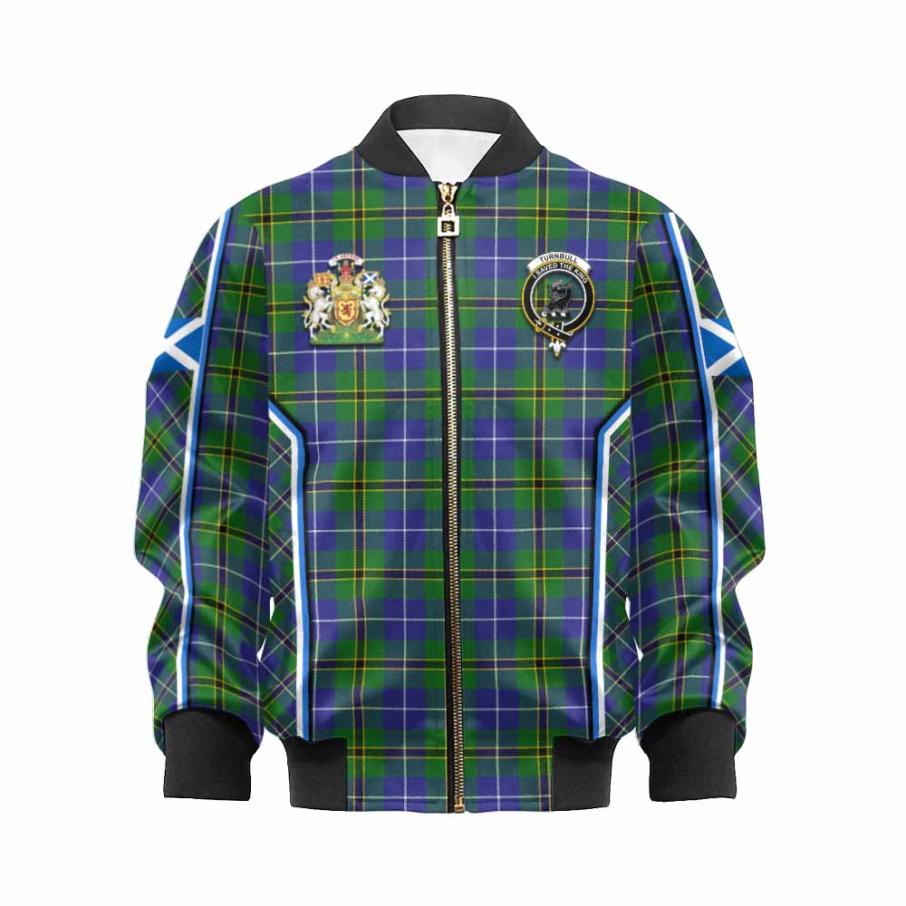 Turnbull Tartan Crest Kid Bomber Jacket Scotland Coat of Arm Flag Style - Tartan Vibes Clothing