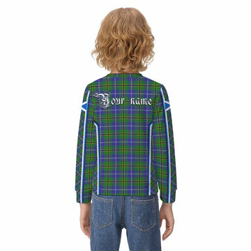 Turnbull Tartan Crest Kid Knitted Sweatshirt Scotland Coat of Arm Flag Style - Tartan Vibes Clothing