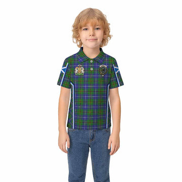 Turnbull Tartan Crest Kid Polo Shirt Scotland Coat of Arm Flag Style - Tartan Vibes Clothing