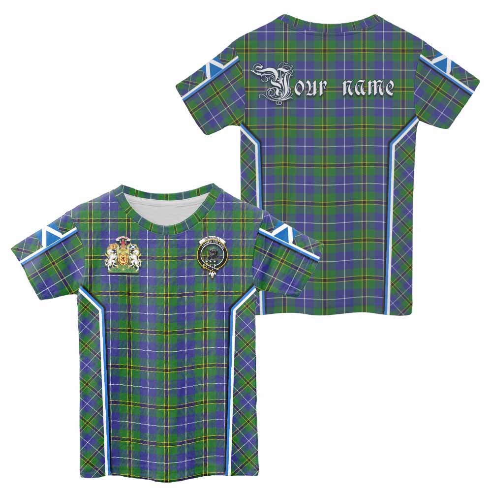 Turnbull Tartan Crest Kid T-shirt Scotland Coat of Arm Flag Style - Tartan Vibes Clothing