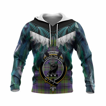 Turnbull Tartan Crest Knitted Hoodie New Zealand Maori Korowai Cloak
