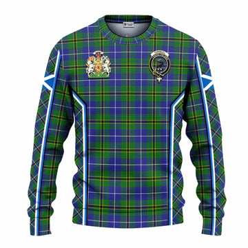 Turnbull Tartan Crest Knitted Sweater Scotland Coat of Arm Flag Style - Tartan Vibes Clothing