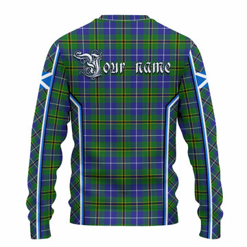 Turnbull Tartan Crest Knitted Sweater Scotland Coat of Arm Flag Style - Tartan Vibes Clothing