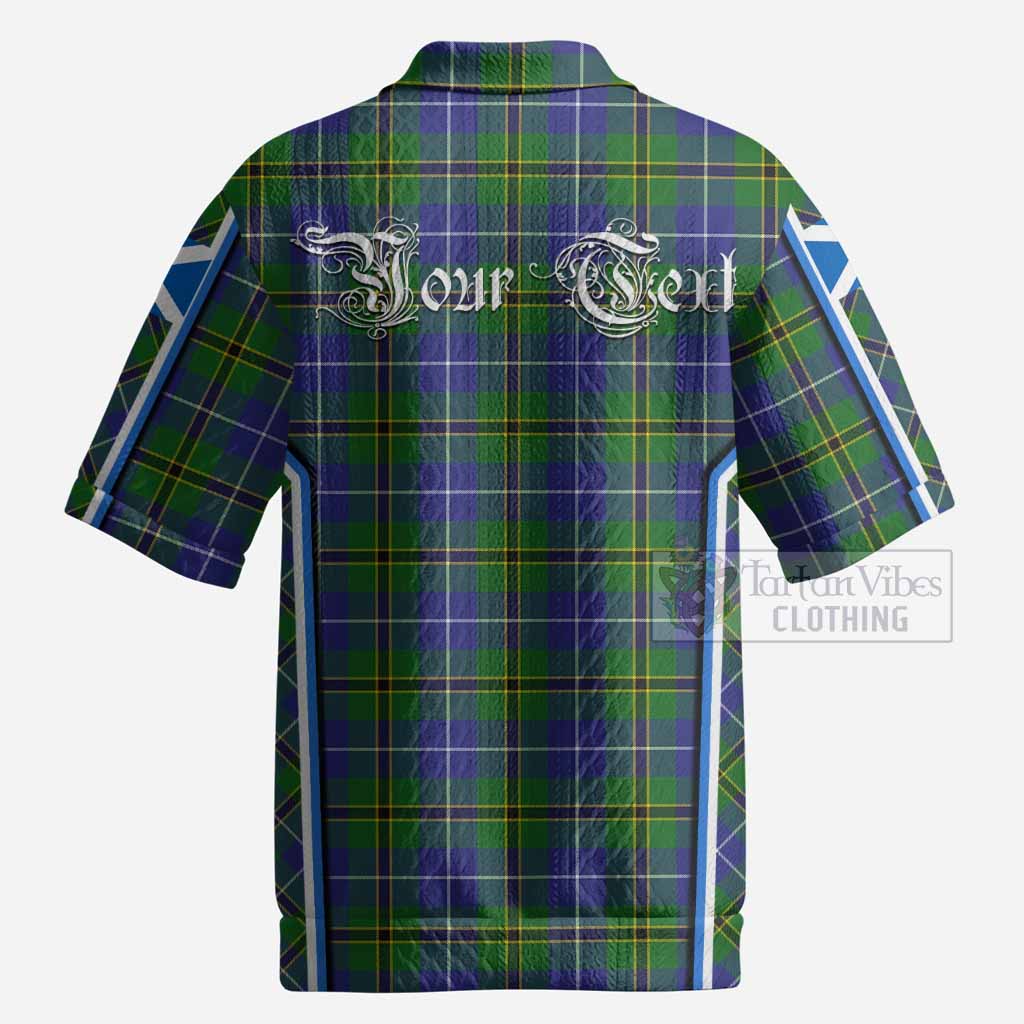 Turnbull Tartan Crest Men’s Polo Sweater Top Scotland Coat of Arm Flag Style