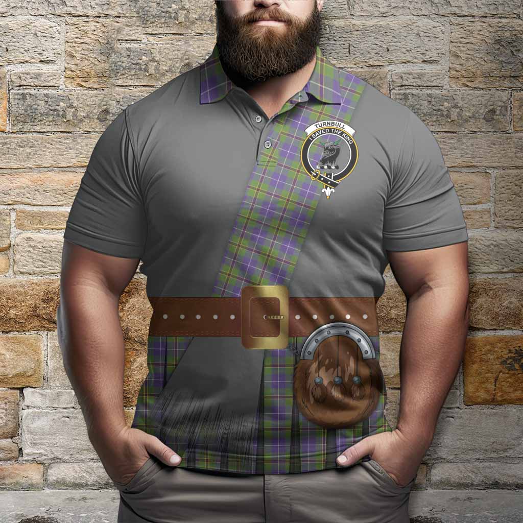 Turnbull Tartan Crest Polo Shirt Kilt Costume Style