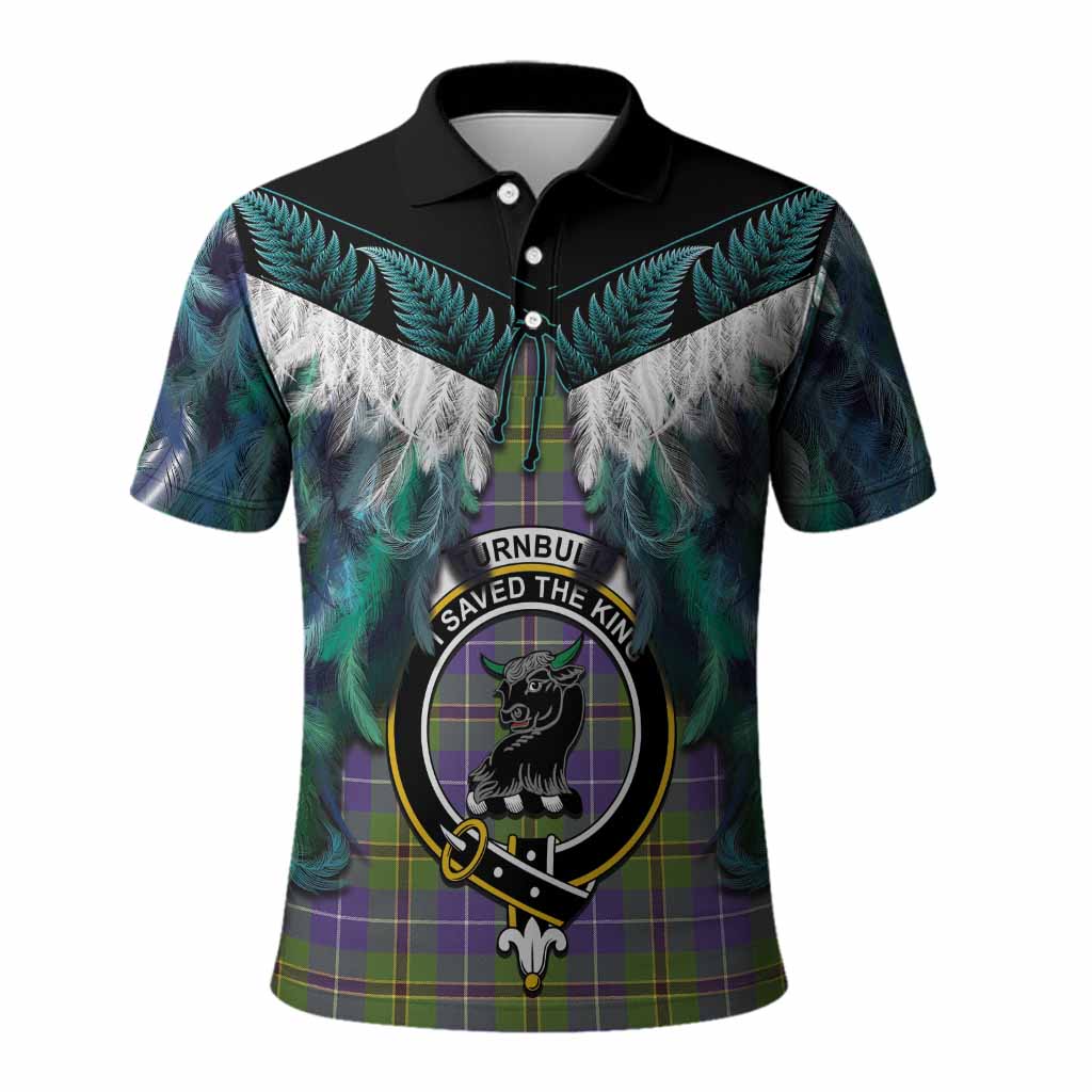 Turnbull Tartan Crest Polo Shirt New Zealand Maori Korowai Cloak