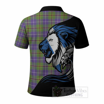 Turnbull Tartan Crest Polo Shirt Scottish Golden Lions Wave Flow