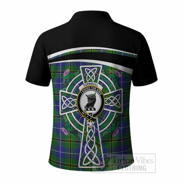 Turnbull Tartan Crest Polo Shirt Scottish Thistle Celtic Cross Alba Gu Brath