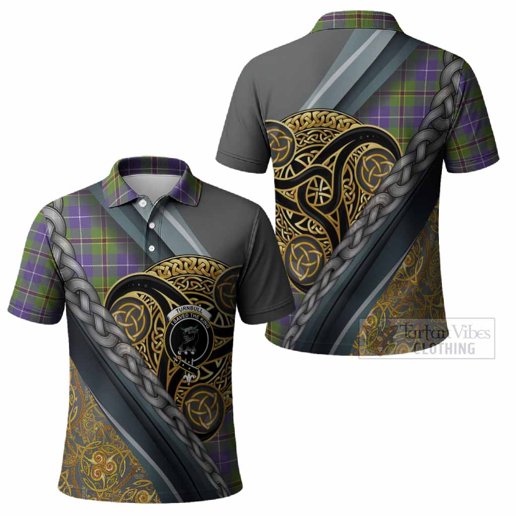 Turnbull Tartan Crest Polo Shirt Scottish Triskele Celtic