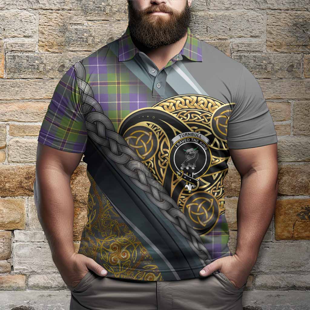 Turnbull Tartan Crest Polo Shirt Scottish Triskele Celtic