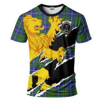 Turnbull Tartan Crest Scottish T-Shirt Heraldic Golden Lion