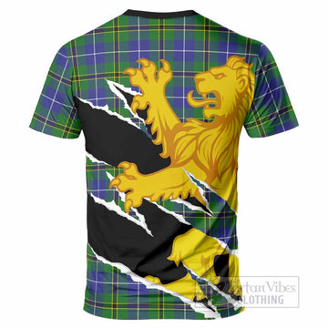 Turnbull Tartan Crest Scottish T-Shirt Heraldic Golden Lion