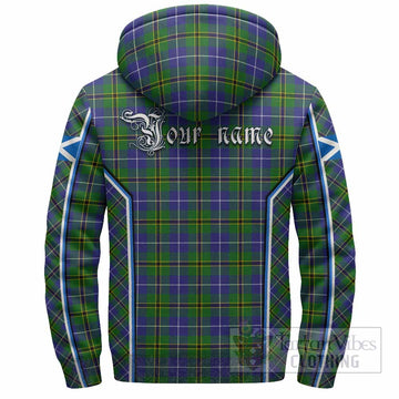 Turnbull Tartan Crest Sherpa Hoodie Scotland Coat of Arm Flag Style