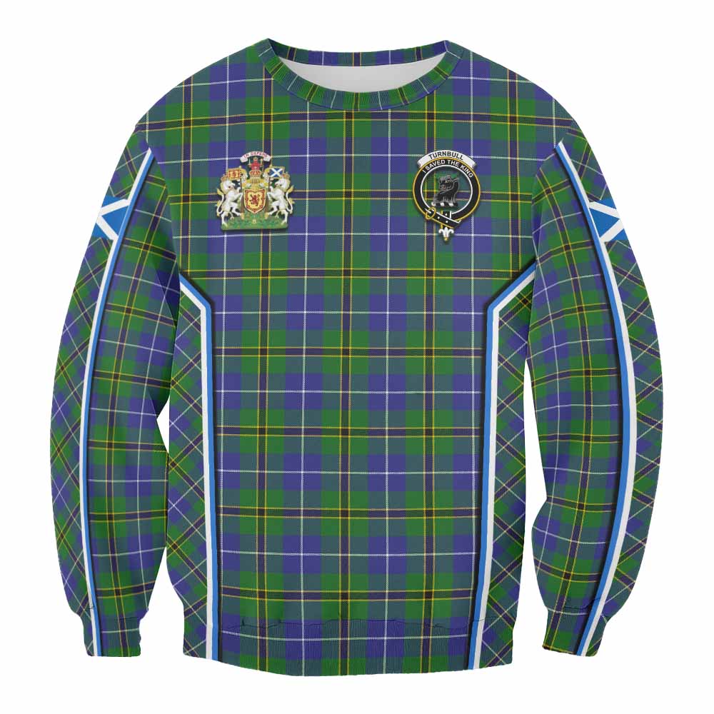 Turnbull Tartan Crest Sweatshirt Scotland Coat of Arm Flag Style - Tartan Vibes Clothing