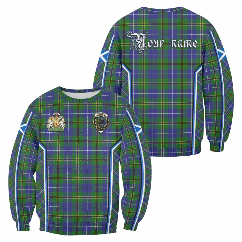 Turnbull Tartan Crest Sweatshirt Scotland Coat of Arm Flag Style - Tartan Vibes Clothing