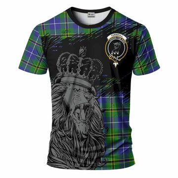 Turnbull Tartan Crest T-Shirt Crowned Lion Heritage Style