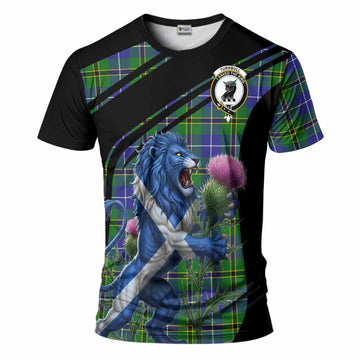 Turnbull Tartan Crest T-Shirt Scottish Lion Rampant Thistle