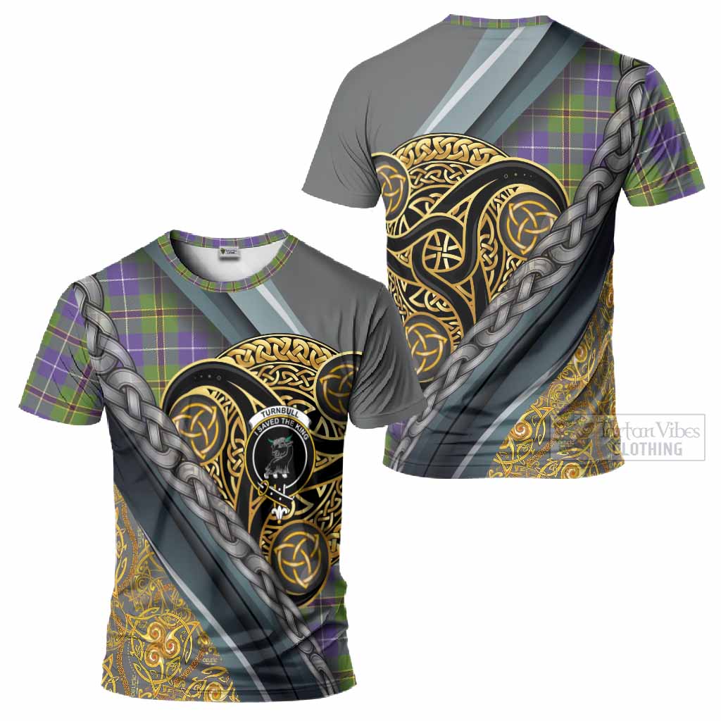 Turnbull Tartan Crest T-Shirt Scottish Triskele Celtic