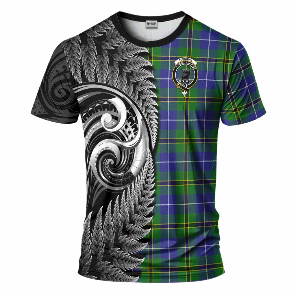 Turnbull Tartan Crest T-Shirt With New Zealand Silver Fern Maori Koru