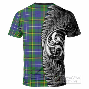 Turnbull Tartan Crest T-Shirt With New Zealand Silver Fern Maori Koru