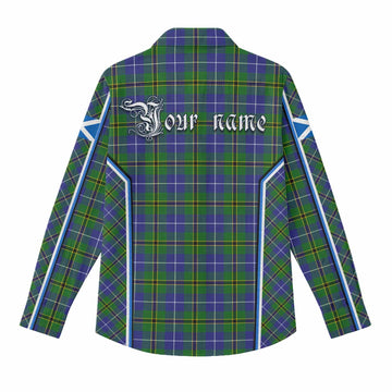 Turnbull Tartan Crest Women Casual Shirt Scotland Coat of Arm Flag Style