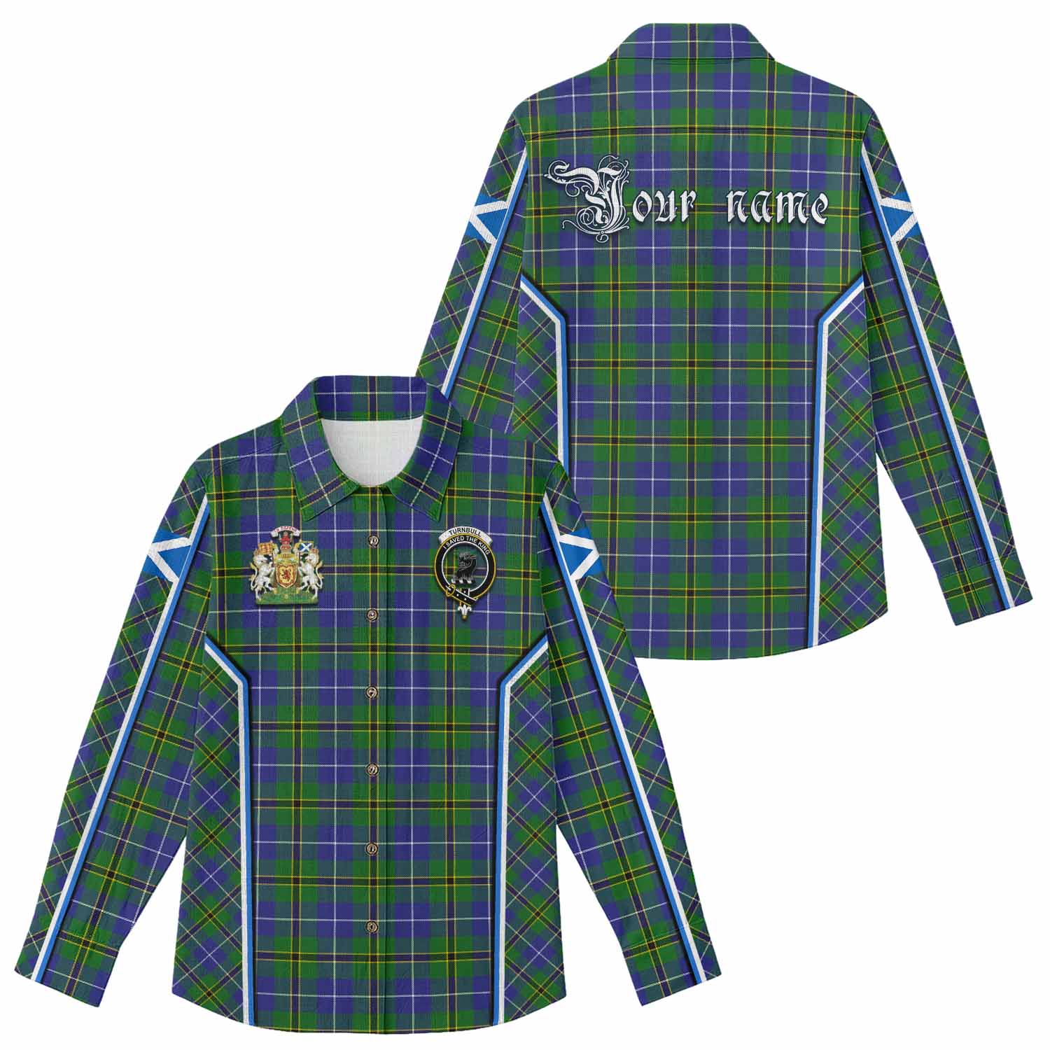 Turnbull Tartan Crest Women Casual Shirt Scotland Coat of Arm Flag Style - Tartan Vibes Clothing