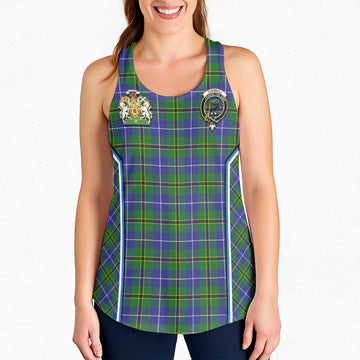 Turnbull Tartan Crest Women Racerback Tanks Scotland Coat of Arm Flag Style