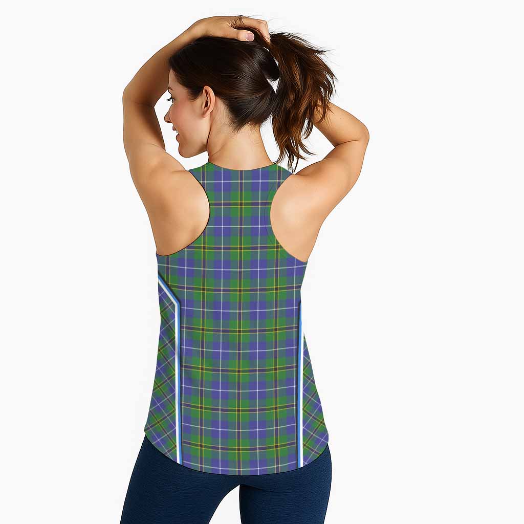 Turnbull Tartan Crest Women Racerback Tanks Scotland Coat of Arm Flag Style - Tartan Vibes Clothing