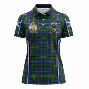 Turnbull Tartan Crest Women's Polo Shirt Scotland Coat of Arm Flag Style