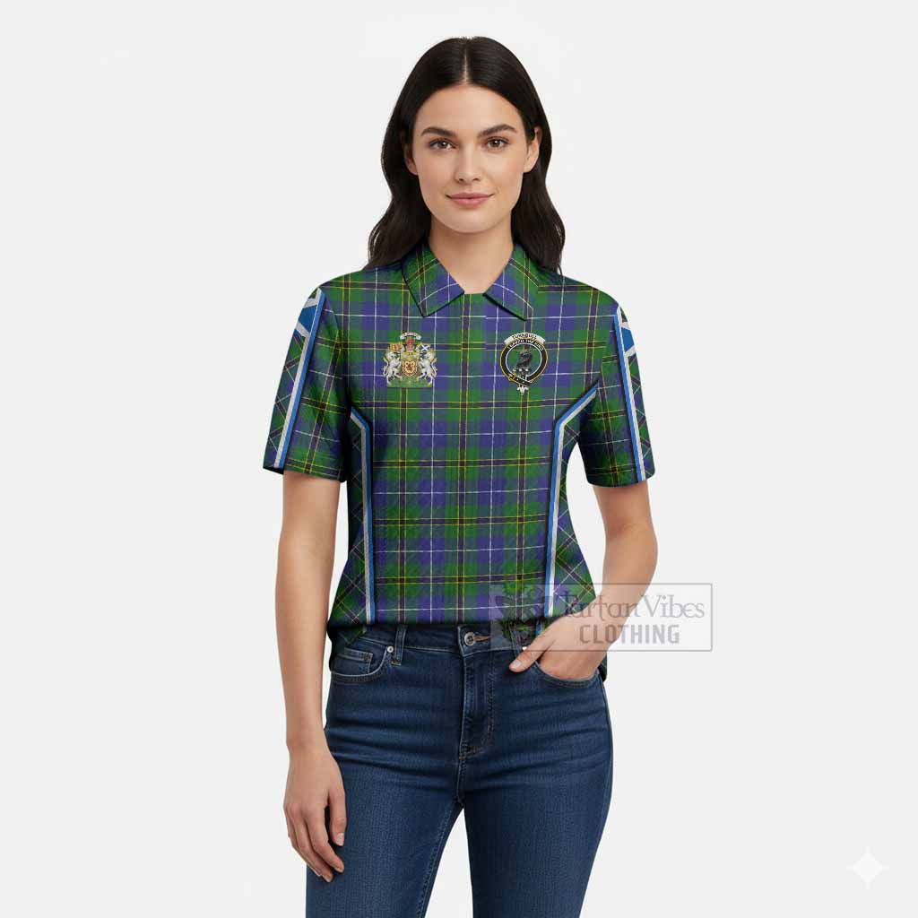 Turnbull Tartan Crest Women’s Polo Sweater Top Scotland Coat of Arm Flag Style