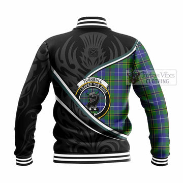 Turnbull Tartan Family Crest Baseball Jacket Celtic Scottish Thistle Floral