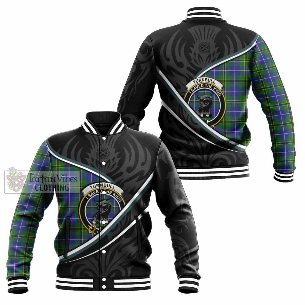 Turnbull Tartan Family Crest Baseball Jacket Celtic Scottish Thistle Floral - Tartan Vibes Clothing