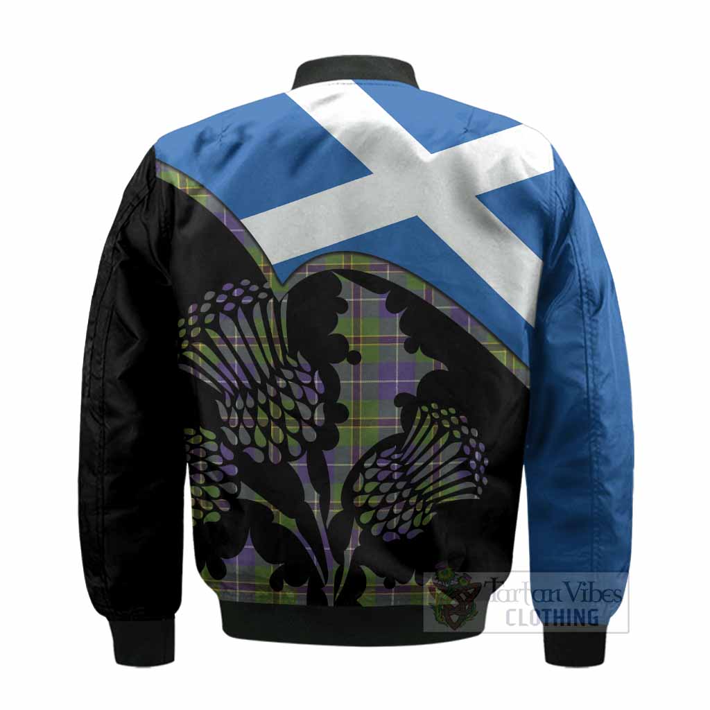 Turnbull Tartan Family Crest Bomber Jacket Scotland Thistle Floral Flag Style