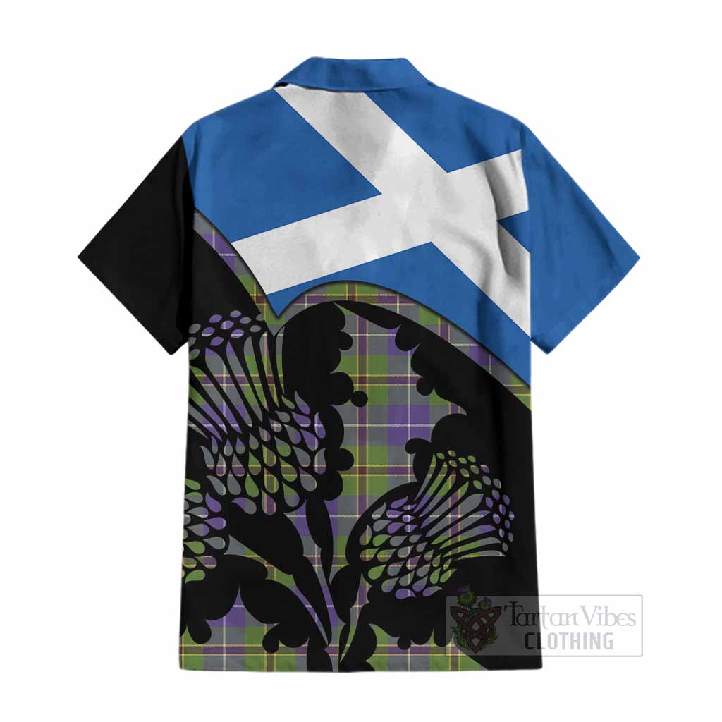 Turnbull Tartan Family Crest Cotton Hawaiian Shirt Scotland Thistle Floral Flag Style