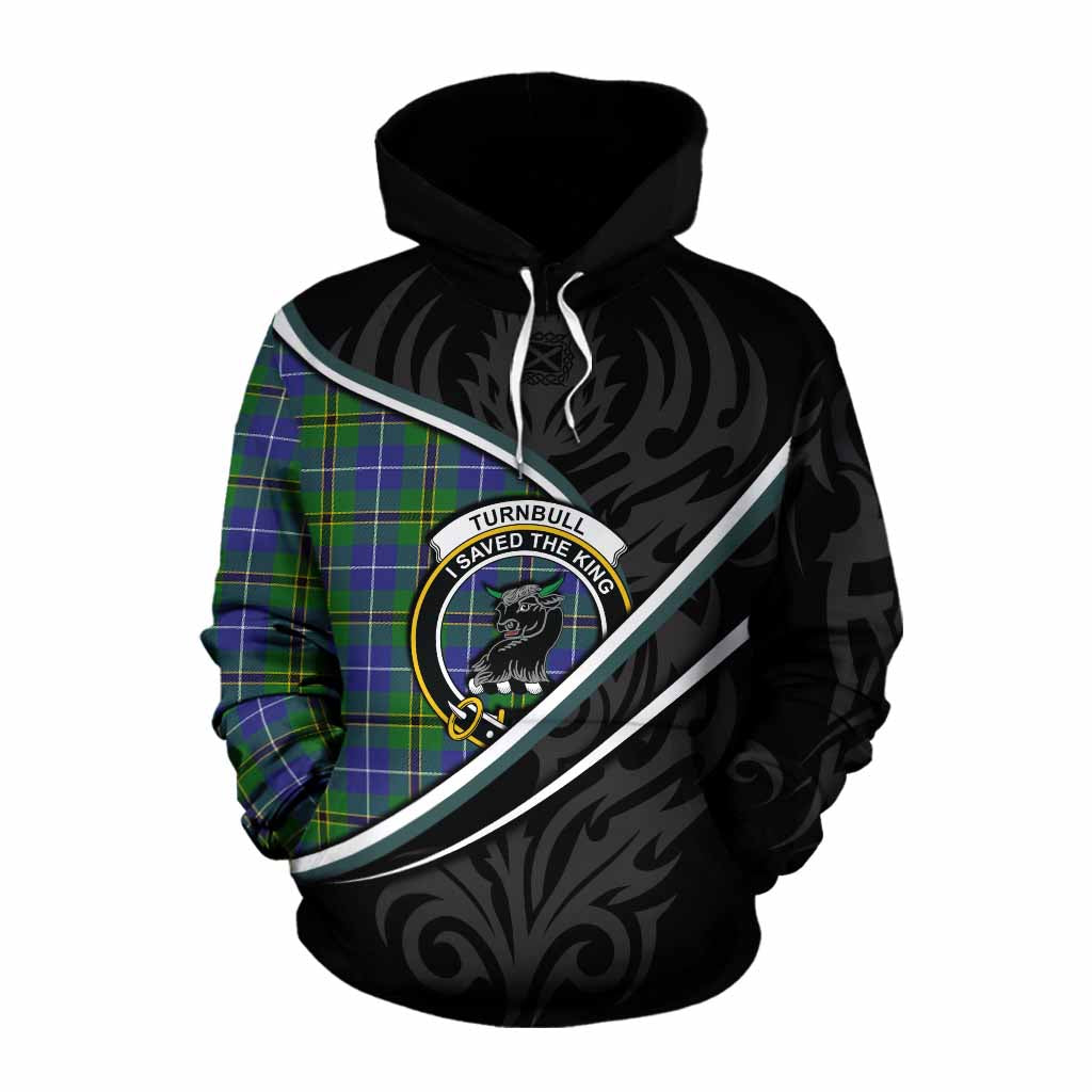 Turnbull Tartan Family Crest Cotton Hoodie Celtic Scottish Thistle Floral - Tartan Vibes Clothing