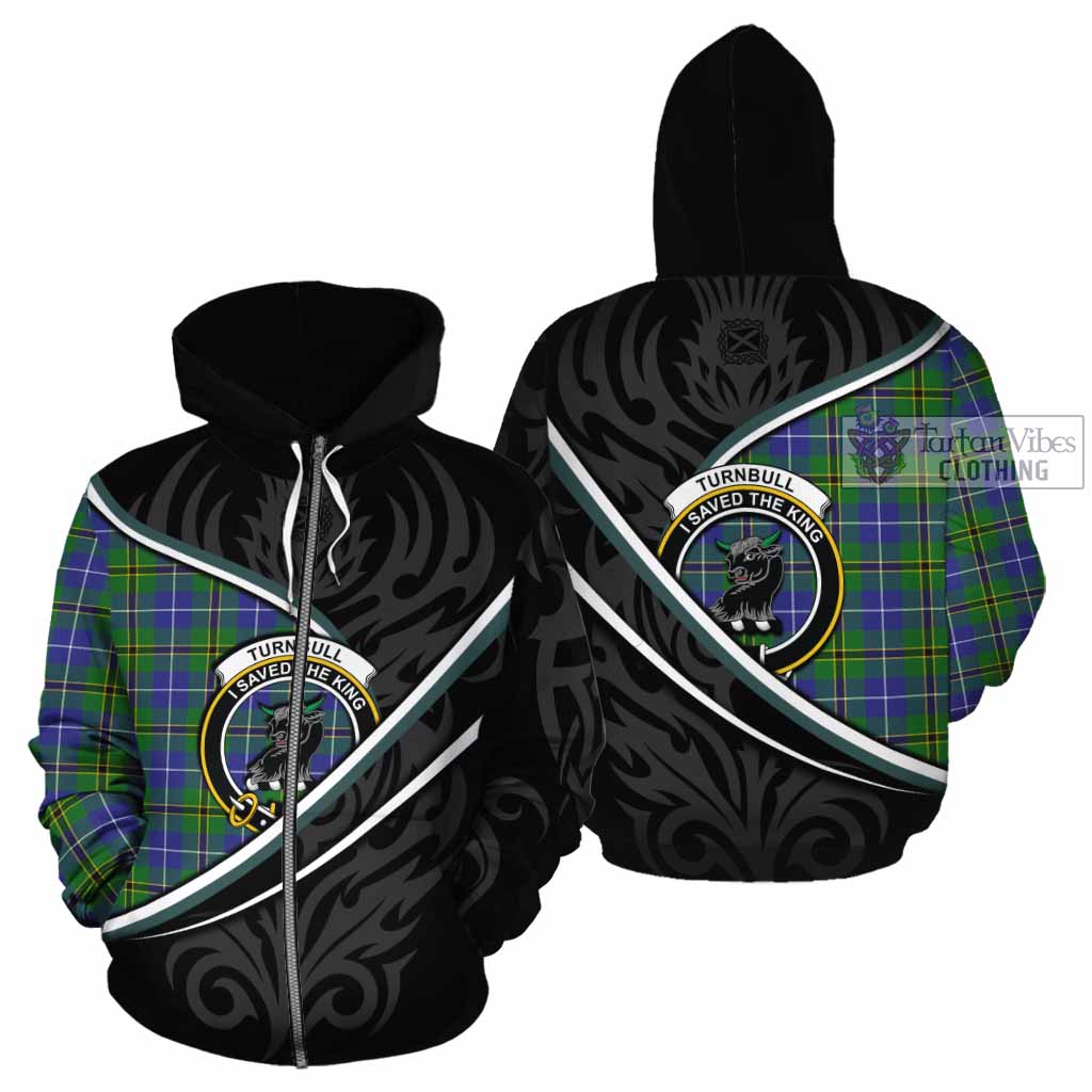Turnbull Tartan Family Crest Cotton Hoodie Celtic Scottish Thistle Floral - Tartan Vibes Clothing