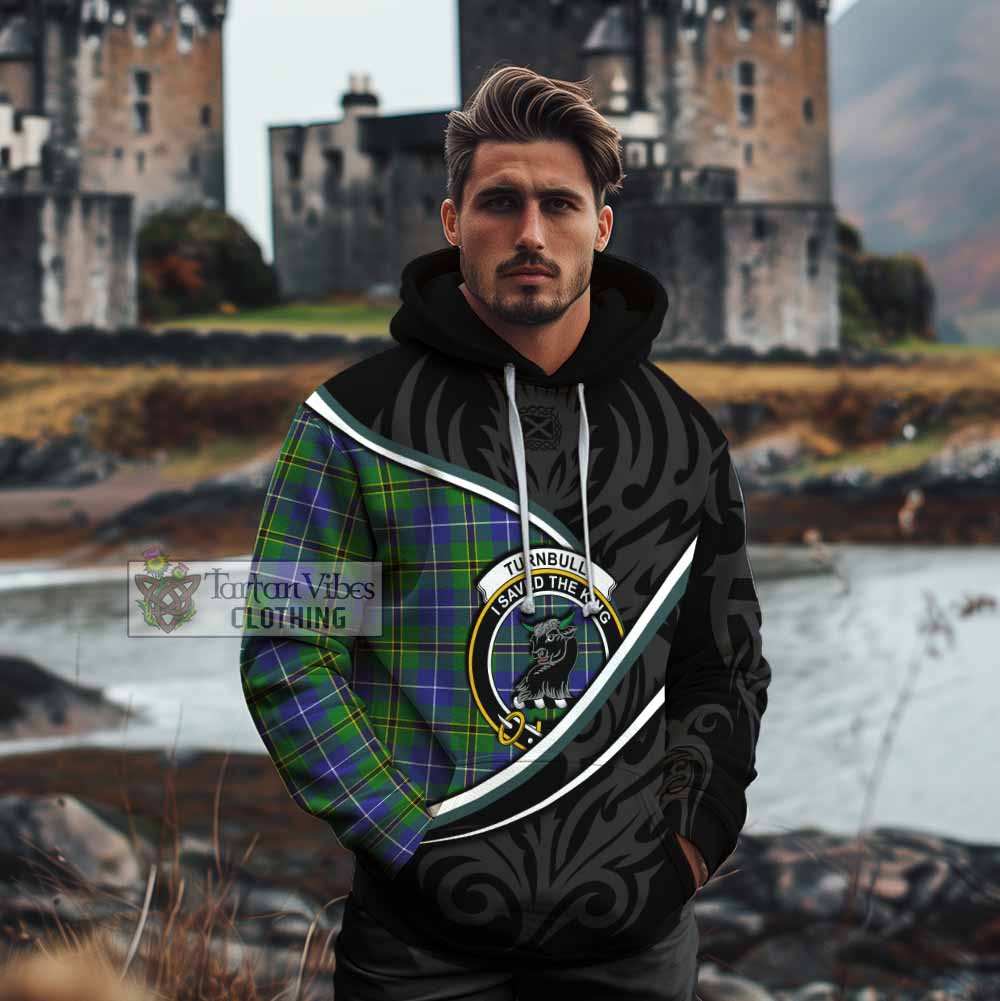 Turnbull Tartan Family Crest Cotton Hoodie Celtic Scottish Thistle Floral - Tartan Vibes Clothing