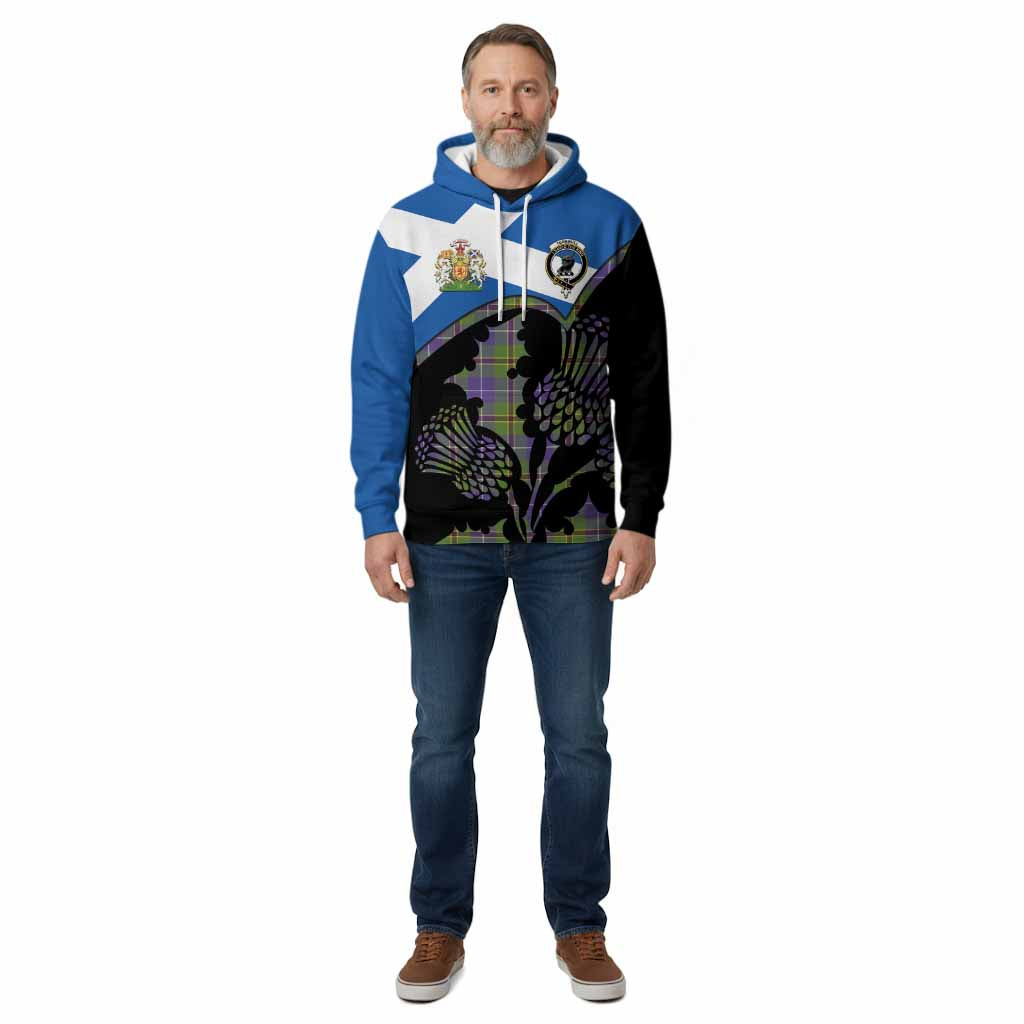 Turnbull Tartan Family Crest Cotton Hoodie Scotland Thistle Floral Flag Style