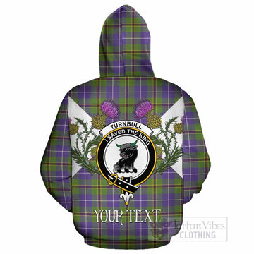 Turnbull Tartan Family Crest Cotton Hoodie Scottish Burns Night Thistle Floral