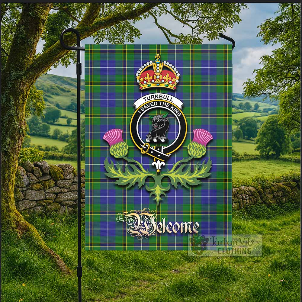 Turnbull Tartan Family Crest Garden Flag Royal Thistle Welcome Style - Tartan Vibes Clothing