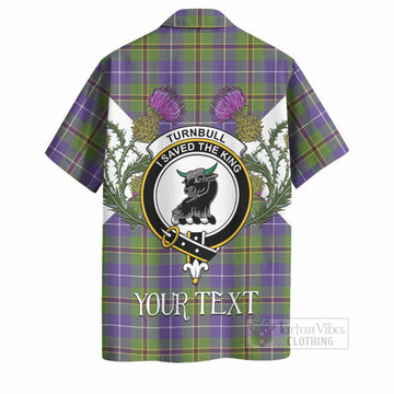 Turnbull Tartan Family Crest Hawaiian Shirt Scottish Burns Night Thistle Floral
