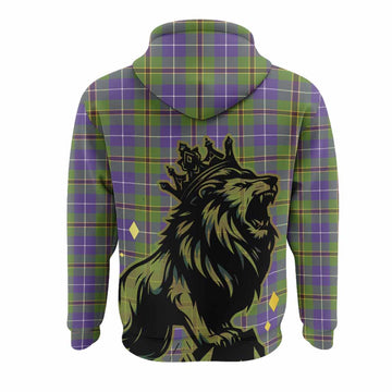 Turnbull Tartan Family Crest Hoodie Crowned Lion Roaring